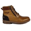 TSF New Arrival Real Genuine Leather Winter Fur With Zip Boot (BROWN)